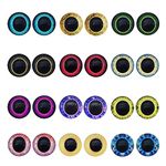 GraceAngie 60PCS (30Pairs) 12mm Mixed Color Lucky Evil Eyes Animal Doll Eyes Round Flatback Scrapbooking Dome Cabochons for Jewelry Making