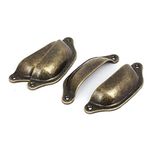 Sourcingmap Cabinet Drawer 98mm Length Shell Shape Knobs Pull Handles Bronze Tone 4PCS