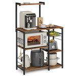 VASAGLE Bakers Rack, Coffee Station, Microwave Oven Stand, Kitchen Shelf, Rustic Brown and Black UKKS35X