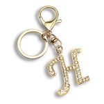 OUMILAN Letter Keychains for Women Purse Charms for Handbags Crystal Initial Alphabet Pendant with Key Rings Keychain Accessories, Letter H