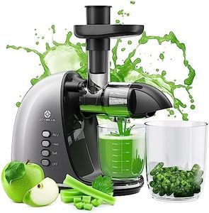 JoyBear Cold Press Juicer Machine: Easy to Clean Slow Masticating Extractor for Veggies and Fruits, 92% Juice Yield High Nutrient and Vitamin, Quiet Motor & Reverse Function with Brush, Silver