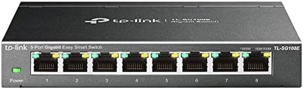 TP-Link 8-Port Gigabit Easy Smart Desktop Switch, 10/100/1000Mbps RJ45 ports, Network Expansion, Plug & Play, No Configuration Required, Durable Metal Casing, Energy Power Saving (TL-SG108E)