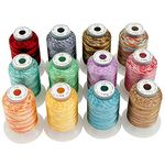 New brothread 12 Colors Variegated Polyester Machine Embroidery Thread Kit 500M (550Y) Each Spool for Brother Janome Babylock Singer Pfaff Bernina Husqvaran Embroidery and Sewing Machines-Assortment2