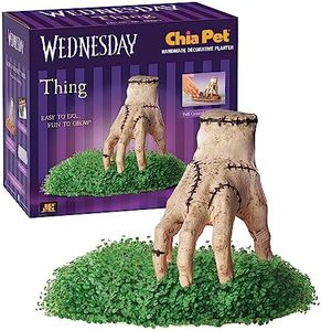 Chia Pet Thing - Wednesday with Seed Pack, Decorative Pottery Planter, Easy to Do and Fun to Grow, Novelty Gift, Perfect for Any Occasion
