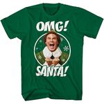 Buddy The Elf OMG Santa I Know Him Green T-shirt for Mens and Womens, Green, 3X-Large