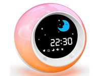 Kids Alarm Clock, Sleep Training Kids Alarm Clock with Sun & Moon Rise, Sleep Sound Machine,Night Light and OK to Wake Alarm Clock for Toddlers and Kids