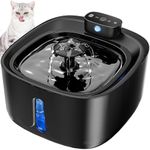 Cat Water Fountain for Drinking, 3.2L/108oz 4000mAh Rechargeable Wireless Cat Water Fountain Battery Operated, Large Capacity Water Bowl Pet Water Dispenser Cordless, Also for Dogs, Black