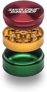 Santa Cruz Shredder Metal Herb Grinder Knurled Top for Stronger Grip 3-Piece Large 2.7" (Rasta)