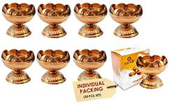 Satvik Pure Virgin Brass Diwali Puja Jyoti Diya Indian Pooja Oil Lamp Dia Deepawali Diya/Oil Lamp/Candle Tea Light Holder/Diwali Decoration Indian Gift Item (20 Pc)