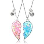 GOVENUS Couple Heart Or Cat BFF Best Friend for Girls Puzzle Friendship Pendant Necklaces,316L Stainless Steel, Stainless Steel, No Gemstone