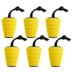 GanFindX 6 Pack Universal Kayak Scupper Plug Kit, Fit 1.3-1.7" scuppers, High Elasticity Fits Most Drain Holes & EVA Meterial (6 Pack & Yellow)