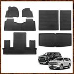 Muslogy for 2021-2024 Tahoe Yukon Full Set 3-Row Floor Mats & Trunk Mat & Rear Seat Back Cover Protection Liner Set Compatible with Chevy Tahoe/GMC Yukon 2024-2021(Fit w/ 2nd Row Bucket Seats ONLY)