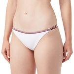 Tommy Hilfiger Women's Bikini Bottoms with Flag Logo, White (Th Optic White), XL