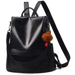 Women Backpack Purse Anti Theft Waterproof Detachable Covertible Casual Travel Shoulder Bag Black