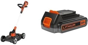 BLACK+DECKER 3-in-1 Lawn Mower with Extra Lithium Battery 2.0 Amp Hour (MTC220 & LBXR2020-OPE)