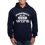 CafePress Property Of My Hot Wife Hoodie (Dark) Men's Dark Hooded Sweatshirt Hoodie Navy