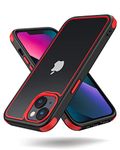 MobNano Compatible with iPhone 13/14 5G, Ultra Thin Hybrid Case, Soft TPU Shockproof Bumper Anti Scratch Cover for iPhone 13/14 - Black Red