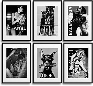 MONOKO® - Lot de 6 posters muraux modernes pour salon - Noir et blanc - Pour chambre à coucher - Ensemble de 6 tableaux muraux en format A4 - Coco - Sans cadre