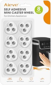 Aieve Self Adhesive Caster Wheels, 8 Pack Small Furniture Sliders Appliance Rollers, Swivel 360° Universal Appliance Slider Roller Casters for Kitchen Countertop Coffee Maker, Air Fryer, Storage Box