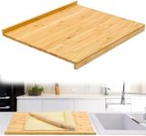YYRZZ Reversible Bamboo Pastry Board, Large Bamboo Wooden Cutting Board with Counter Edge Reversible Pastry Board for Kitchen Chopping Board Butcher Block with Lip for Counter Table Top (MB)