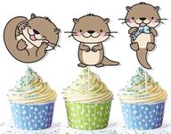 10 pcs Otter Cupcake Toppers - Char