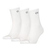 Calvin Klein Men's Short Sock, White, ONE Size (Pack of 3)