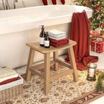 DWVO Poly Lumber Shower Bench, Shower Stool, Water Resistant & Non-Slip Design Shower Seat, Shower Bath Chairs Spa Stool for Bathroom (Teak)