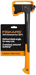 Fiskars X24 Universal Axe 24", Forged Steel Blade for Felling Trees & All-Purpose Chopping, Shock-Absorbing FiberComp Handle & Low-Friction Coating for Clean Cuts in Fresh Resinous Wood