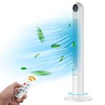 COSTWAY Tower Fan with Remote, Portable 80°Oscillating Fan with 3 Wind Modes, 12H Timer, 42-Inch Quiet Cooling Bladeless Floor Fan for Bedroom, Living Room, Office (White)