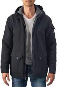 Alpine Swiss Shane Mens Sherpa Lined Parka Hooded Winter Coat Cargo Utility Jacket Black Medium