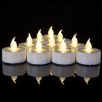 Kemanga LED Tea Lights Candles - 50 Pack Battery Operated Tea Lights Candle, Realistic and Bright Flickering LED Tea Lights with Warm White Fake Tea Light for Wedding Birthday Party Celebrations