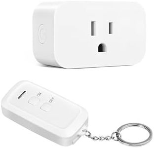 DEWENWILS Indoor Remote Control Outlet, Wireless Remote Light Switch, No Interference Remote Outlet Switch, No Wiring, 15A/1875W, 100ft RF Range, Compact Design, Programmable