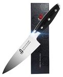 TUO Chef Knife -Professional Kitchen Chefs Knife Cooking Knife Gyuto Knives 6 Inch,Razor Sharp German HC Steel Japanese Chef Knife with Ergonomic Pakkawood Handle - Black Hawk Series in Gift Box