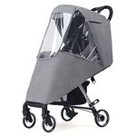 Rain Cover for Pushchair Universal Stroller Pram Buggy Shield Cover Protector with Canopy Window Dustproof Windproof Baby Pram Raincoat for Outdoor Carrying Walking