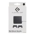 FLOATING GRIP® Wall Mounts for 1x PlayStation 4 Slim (PS4 Slim) + 2x Controllers. Color: BLACK. Storage your PlayStation on the wall right next to your TV. Produced in Europe since 2014.