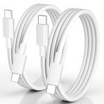 CLEEFUN White iPhone 15 16 Charger Cable [1m, 2-Pack], 60W USB C to USB C Charge Cable, USB Type C Fast Charging Lead for iPhone 15 16 Plus Pro Max,MacBook Pro/Air,iPad Pro/Air/Mini,Galaxy S24 S23 S22