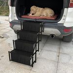 Bounabay Dog Ramps for Large Dog, Loadable up to 75 kg Dog Stairs, Dog Car Ramps Foldable, 4 Step Anti-Slip Lightweight Pet Ladder Upgrade
