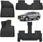 DrCarNow for Hyundai Palisade Floor Mats 2024 2023 2022 2021 2020, Custom Fit for Palisade Mats 2020-2023 2024, 1st & 2nd Row and 3 Row All-Weather Liners w/Bucket Seats for Palisade Accessories