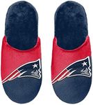 Forever Collectibles UK FOCO New England Patriots NFL American Football 2020 Colourblock Big Logo Slippers Men's Comfy Loungewear Small