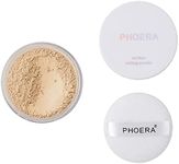 AQUAPURITY - PHOERA Loose Makeup Setting Matte Face Powder + Puff, Long Lasting Lightweight Foundation Make Up Fixer Beauty Blender Highlighter Palette Flash Photography (102 - Cool Beige)