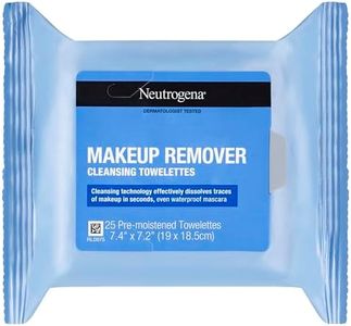 Neutrogena Makeup Remover Wipes 25 Pack|Cleansing Wipes dissolve traces of dirt, oil & makeup in seconds|Leaves skin clean with no heavy residue|No need to rinse