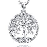 Aniu Tree of Life Jewelry Necklace for Women S925 Sterling Silver Celtic Family Tree Pendant Jewelry Gift for Birthday 18" (With Gift Box) (Tree of Life-A) (Tree of Life-A) (Tree of Life-A) (Tree of Life-A)