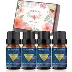 BURIBURI Lemon Essential Oil 4 Pack, 100% Pure Organic Aromatherapy Lemon Oils 10ml for Diffusers, Massage, Candle Making