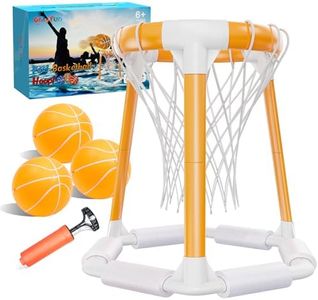 Swimming Pool Basketball Hoop Poolside Pool Game Sets - Inflatable Pool Toys for Kids Gifts Outside Water Floating Basketball Game with Ball for Adults Pool Party Include 3 Balls and Pump Orange