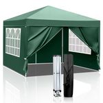 Bonnlo Pop Up Gazebo 3x3m Gazebo with Sides Easy One Person Setup Instant Outdoor Canopy Folding Garden Gazebo Party Tent (Green)