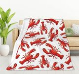 HGOD DESIGNS Red lobster Blanket Fleece Nautical decorative crayfish ocean animal Throw Blanket Red Blanket for Women Fuzzy Plush Blanket for Bed Couch Sofa Chair Office (40"x 50")