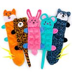 AWOOF No Stuffing Dog Toy 5 Pack, Crinkle Squeaky Dogs Teething Chew Toys Set for Small Medium Large Breed Puppies Aggressive Chewers,Durable Birthday Interactive Plaything Dogs Doggies Toys