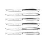 HENCKELS 6 Piece Premium Stainless Steel Serrated Steak Knife Set 4.5 inches - Ultra Sharp Blades, Dishwasher Safe, Kitchen Cutlery Chef Set