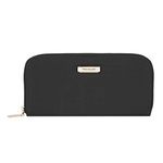 Travelon RFID Blocking Single Zip Unisex-Adult, Polyester, Wallet, Black, 7.75 x 4 x .75, Black, 7.75 x 4 x .75, Travelon RFID Blocking Single Zip Wallet