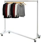 SimpleHouseware Commercial Grade Z-Base Heavy Duty Clothing Rack,181 kgs load, Silver